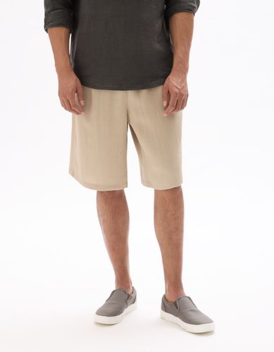 Bermuda armuré - beige - camaieu - Modalova