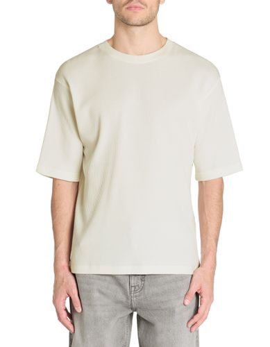 T-shirt oversize col rond 100% coton - beige - camaieu - Modalova