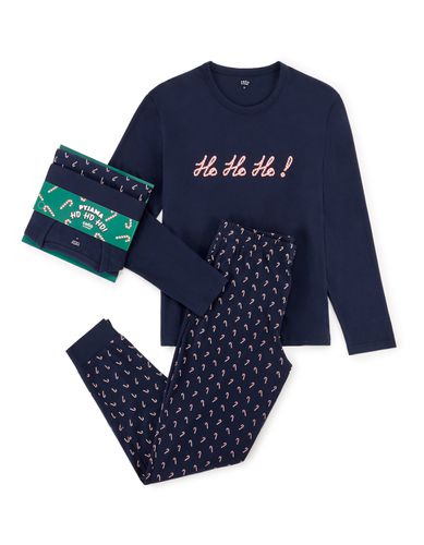 Coffret pyjama noël - marine - camaieu - Modalova