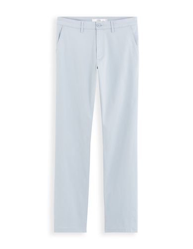 Pantalon chino straight en coton stretch - bleu clair - camaieu - Modalova