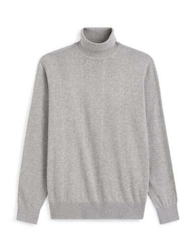 Pull à col roulé en coton - gris chiné - camaieu - Modalova