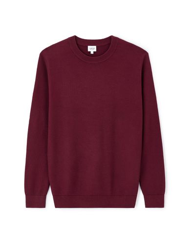 Pull col rond 100% coton - bordeaux - camaieu - Modalova