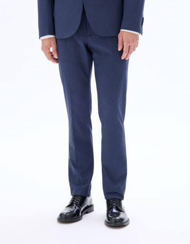 Pantalon de costume slim bi-stretch - chambray foncé - camaieu - Modalova