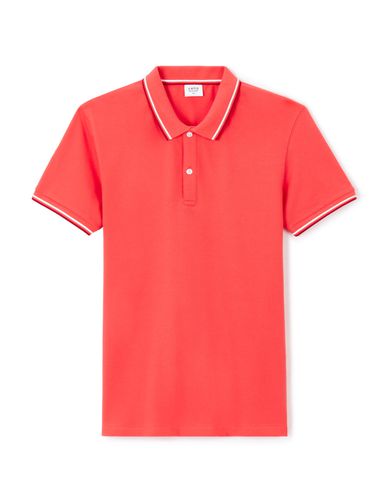 Polo piqué slim en coton stretch - rouge - camaieu - Modalova