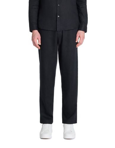 Pantalon straight 100% lin - noir - camaieu - Modalova