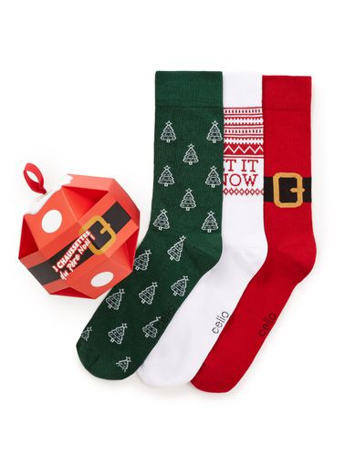 Coffret chaussettes lot de 3 Père noël - camaieu - Modalova