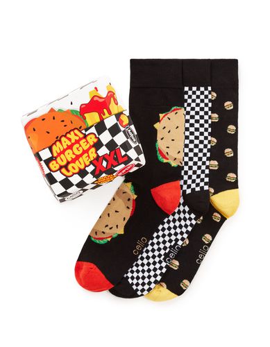 Coffret chaussettes lot de 3 burger - camaieu - Modalova