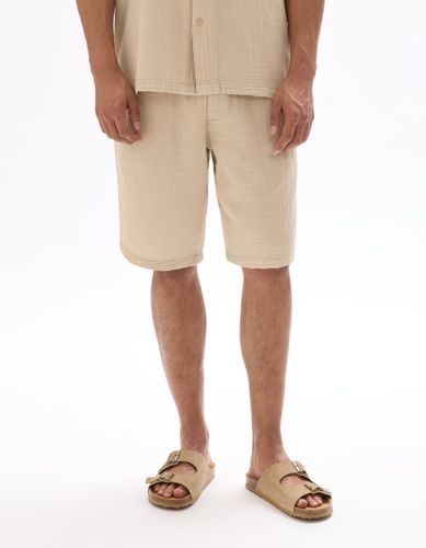 Bermuda 100% gaze de coton - Beige - camaieu - Modalova
