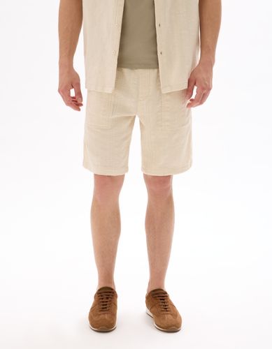 Bermuda jacquard rayé 100% coton - écru - camaieu - Modalova