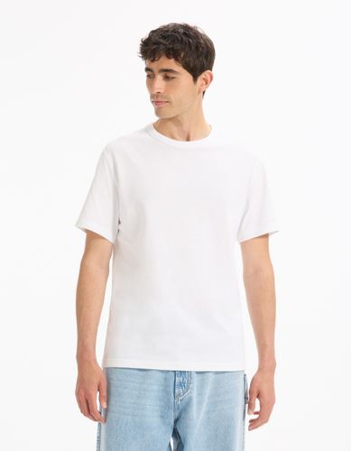 T-shirt boxy col rond 100% coton - camaieu - Modalova