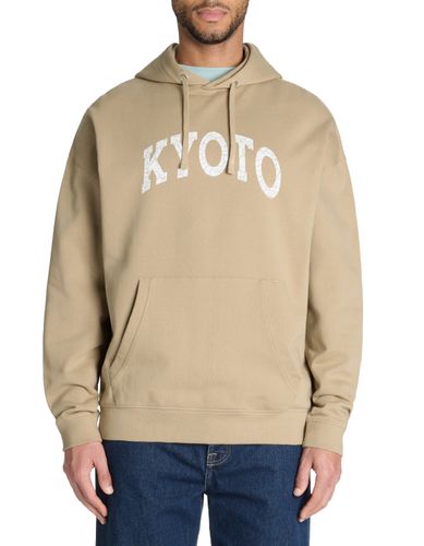 Sweat oversize capuche 100% coton - beige - camaieu - Modalova
