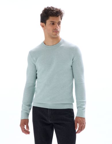 Pull col rond 100% coton - bleu vert - camaieu - Modalova