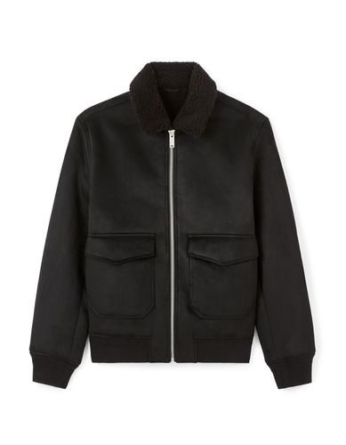 Blouson aviateur faux daim - noir - camaieu - Modalova