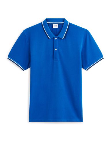 Polo piqué slim en coton stretch - bleu - camaieu - Modalova