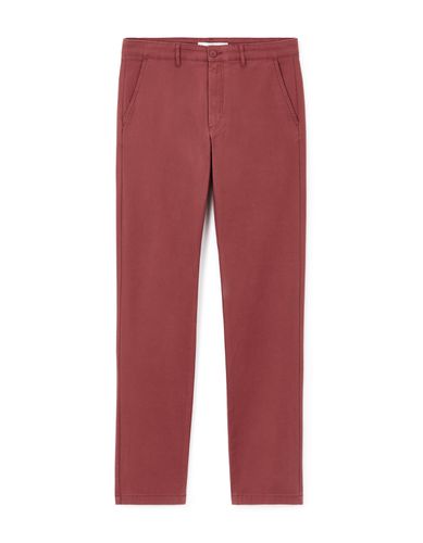 Pantalon chino straight coton stretch - bordeaux - camaieu - Modalova