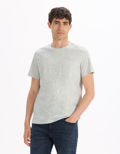 T-shirt straight col rond - gris - camaieu - Modalova