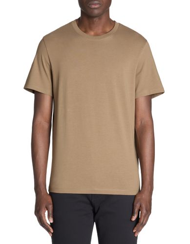 T-shirt straight col rond 100% coton - taupe - camaieu - Modalova