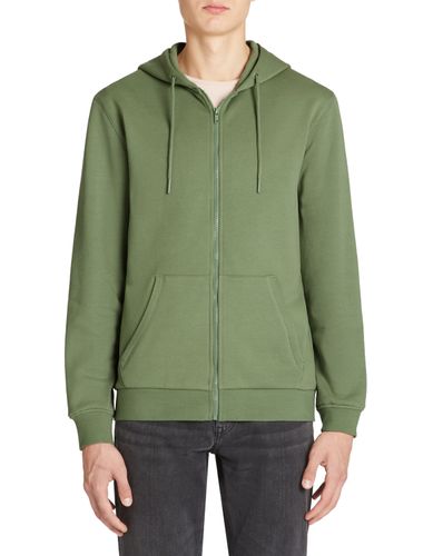 Sweat zippé à capuche en coton - camaieu - Modalova