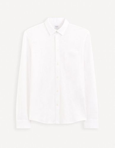 Chemise regular unie en maille - celio - Modalova