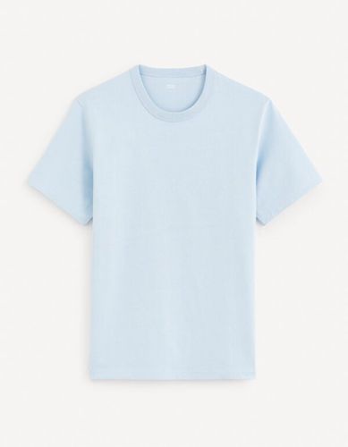 T-shirt boxy 100% coton - bleu - celio - Modalova