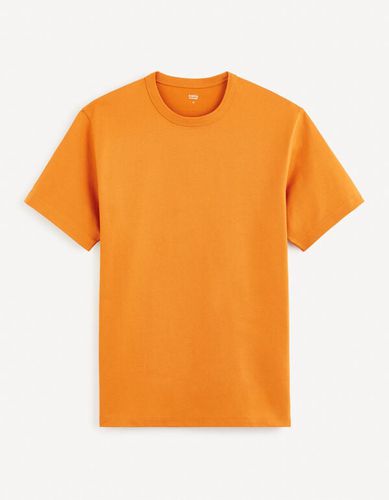 T-shirt boxy 100% coton - orange - celio - Modalova