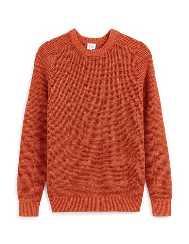 Pull col rond 100% coton - orange - camaieu - Modalova