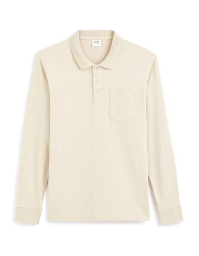 Polo jersey manches longues en coton - celio - Modalova