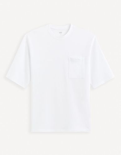 T-shirt oversize col rond - blanc - celio - Modalova
