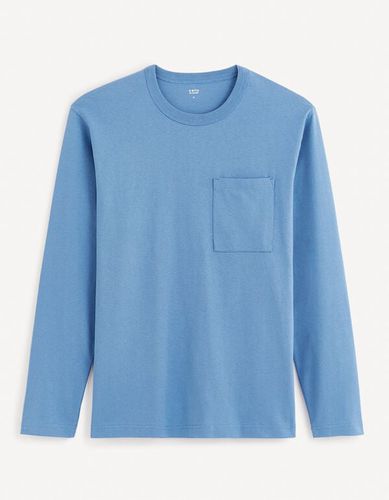 T-shirt boxy en coton - bleu - celio - Modalova