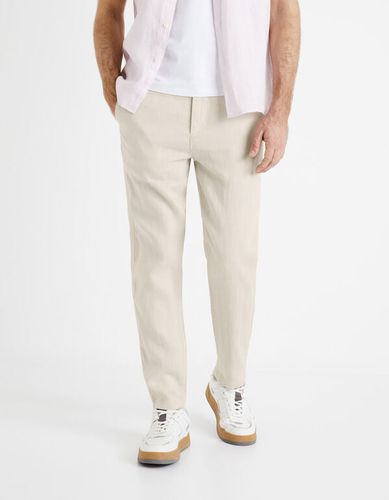 Pantalon 24h 100% lin - beige - celio - Modalova