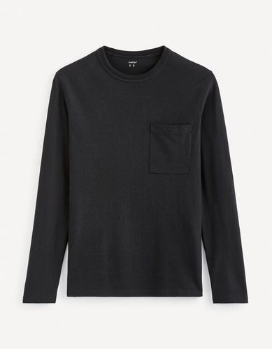 T-shirt col rond 100% coton - noir - celio - Modalova