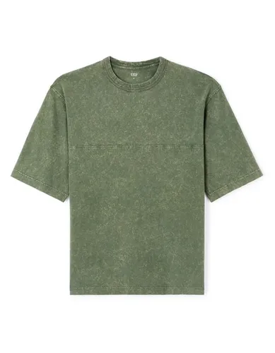 T-shirt col rond 100% coton - vert - celio - Modalova