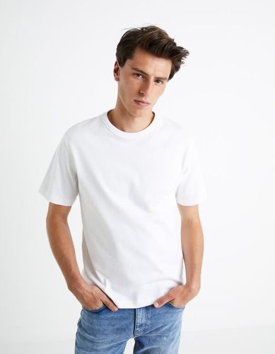 T-shirt boxy 100% coton - blanc - celio - Modalova