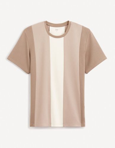 T-shirt col rond - beige - celio - Modalova