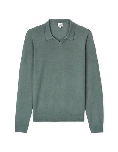 Polo slim laine mélangée manches longues - vert - celio - Modalova