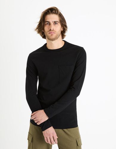 T-shirt col rond 100% coton - noir - celio - Modalova