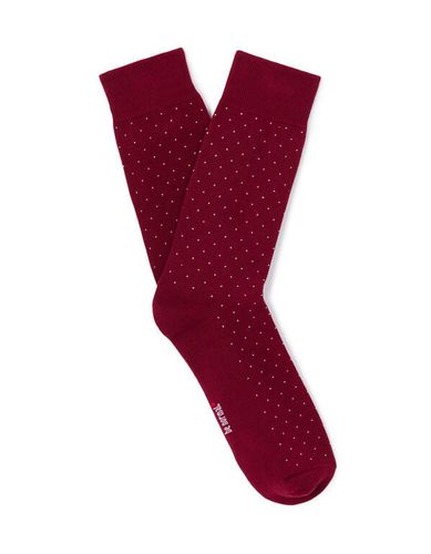 Chaussettes hautes sport en coton stretch - bordeaux à pois - celio - Modalova