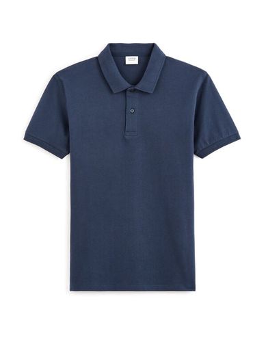 Polo piqué straight en coton - marine - camaieu - Modalova