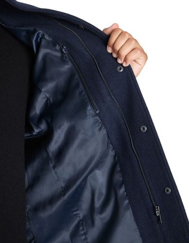 Manteau laine mélangé - marine - camaieu - Modalova