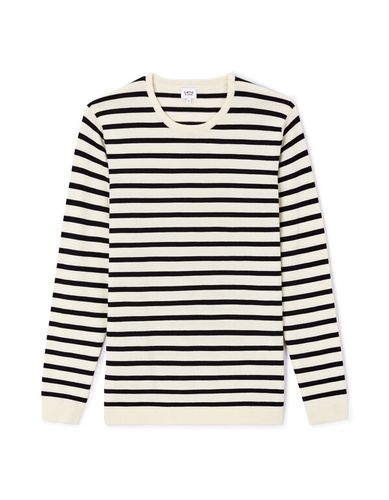 Pull col rond 100% coton - blanc - camaieu - Modalova