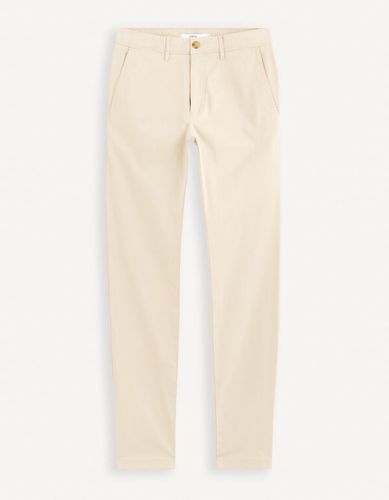 Pantalon chino slim - beige - celio - Modalova