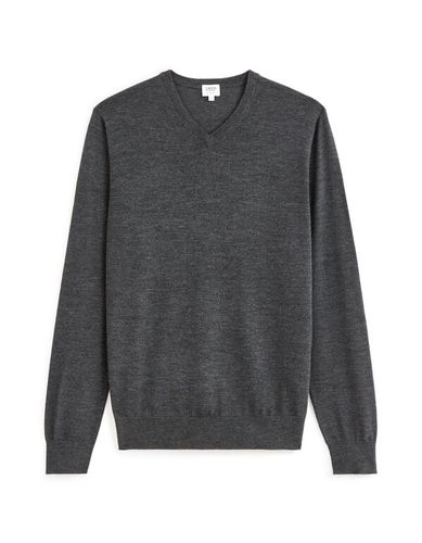 Pull col v 100% laine - anthracite - celio - Modalova