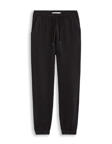 Pantalon jogger en lin - noir - camaieu - Modalova