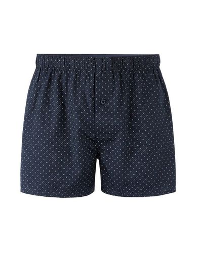 Caleçon en coton à micro motifs - marine - camaieu - Modalova