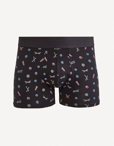 Boxer en coton stretch - noir - celio - Modalova