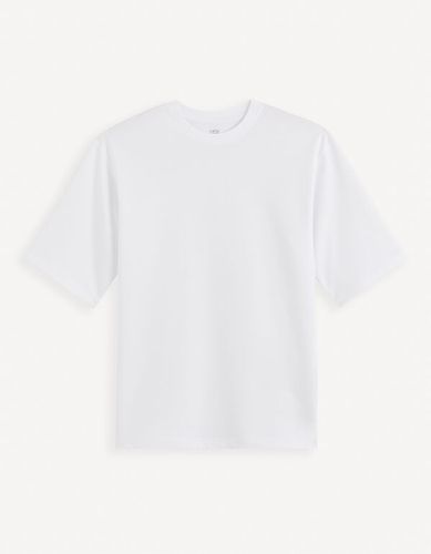 T-shirt oversize col rond - blanc - celio - Modalova