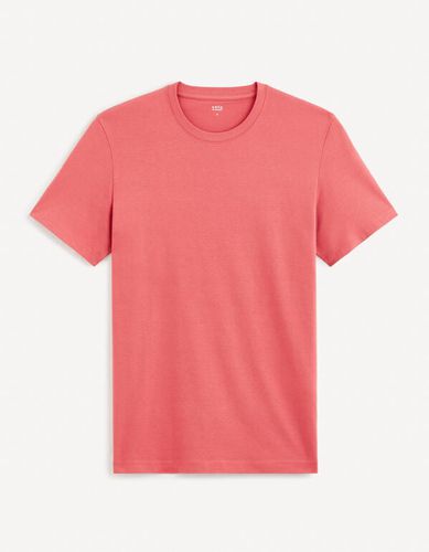 T-shirt straight col rond 100% coton - celio - Modalova