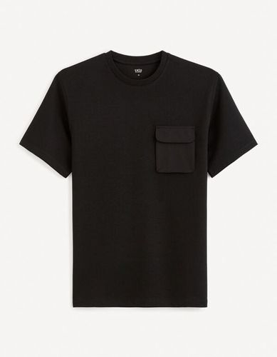 T-shirt col rond avec poche boxy coton mélangé - celio - Modalova