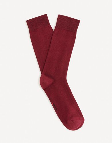 Chaussettes hautes coton - bordeaux - celio - Modalova