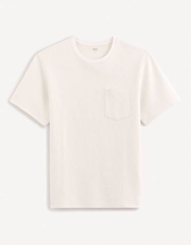 T-shirt boxy en coton stretch - beige - celio - Modalova